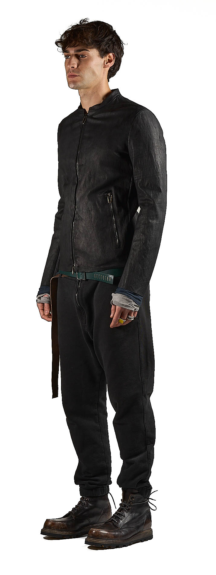 DANIELE BASTA LEATHER AND SILVER JACKET 